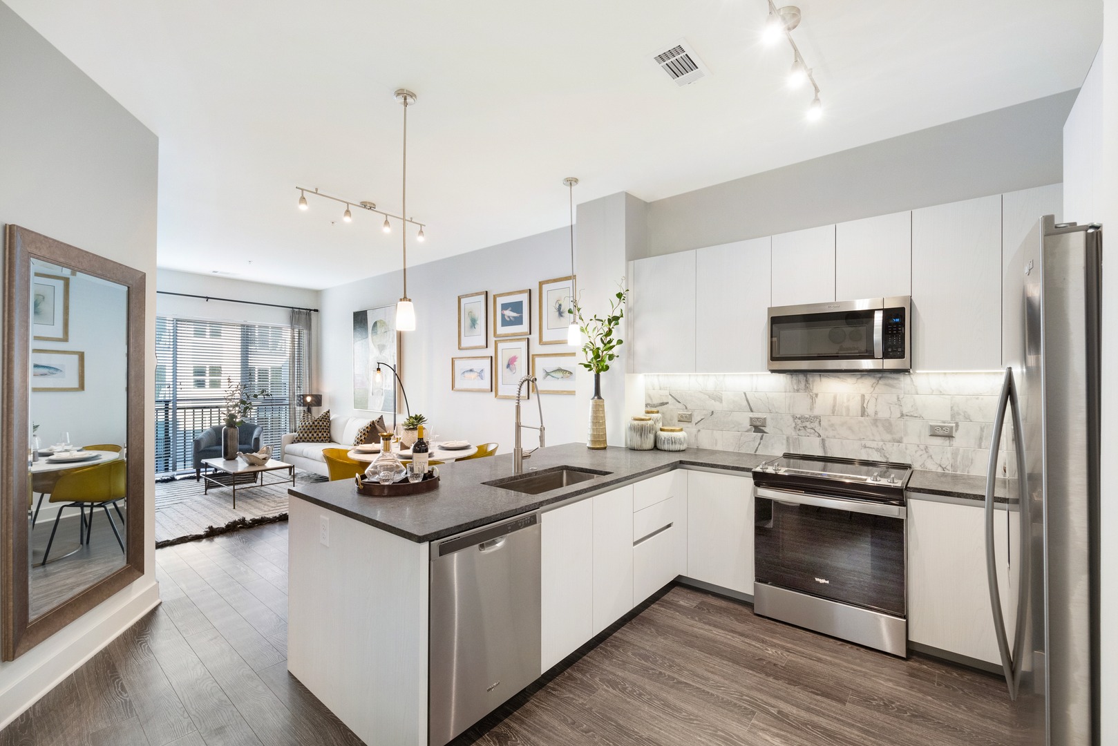 Come home to a large kitchen that is filled with modern touches.